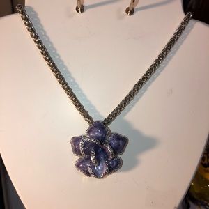 Enamel flower necklace